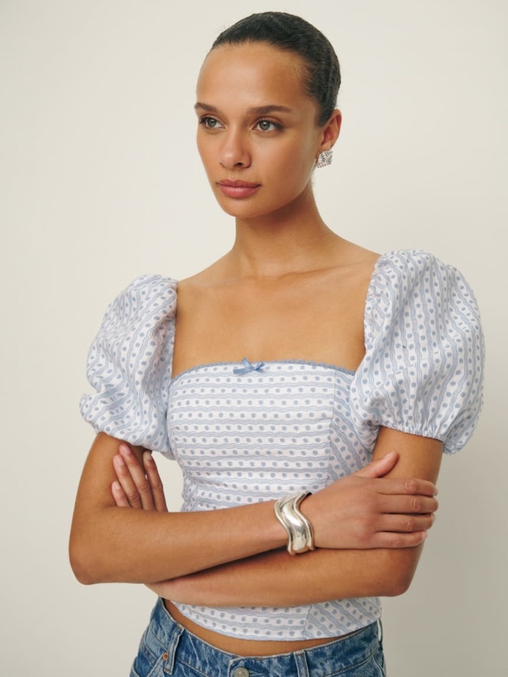 Reformation Marella Linen Top